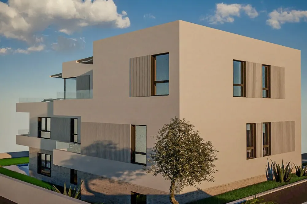 KITZIMMO-Grundstück mit Meerblick & Baugenehmigung für ein Apartmenthaus - Immobilien Kroatien.