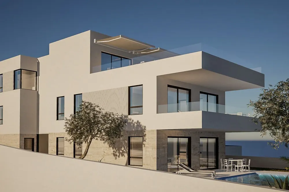KITZIMMO-Grundstück mit Meerblick & Baugenehmigung für ein Apartmenthaus - Immobilien Kroatien.